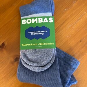 Bombas Heather Blue Compression Socks